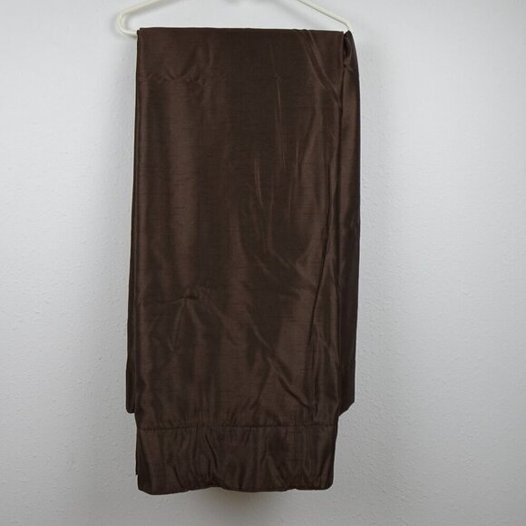 Drapery Set Long Brown Lined TWO Panels 50 x 108" Rod Pocket Back Tab Curtains - Picture 3 of 8